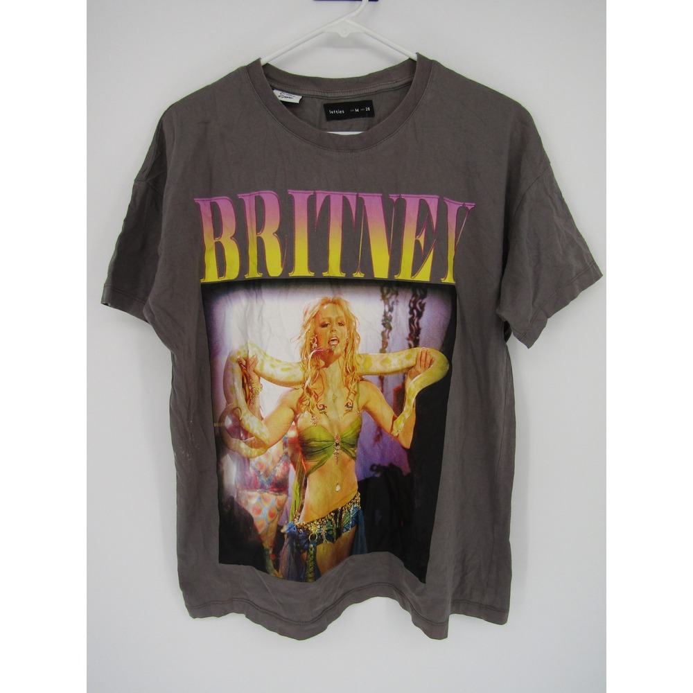 Lefties Britney Spears T-Shirt Mens Medium Gray Slave 4 U Snake Graphic Tee